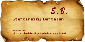 Sterbinszky Bertalan névjegykártya