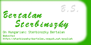 bertalan sterbinszky business card